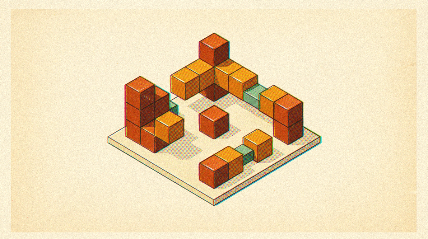 Layout: A GPT dreams a coarse 24×8 map, column by column, so left-to-right flow and connectivity come for free. It's the level's skeleton: where floors, gaps, and beats fall, before a single object exists.